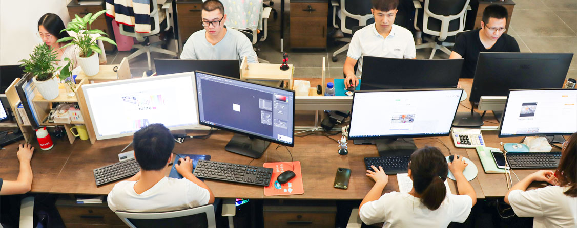 open-plan office setting