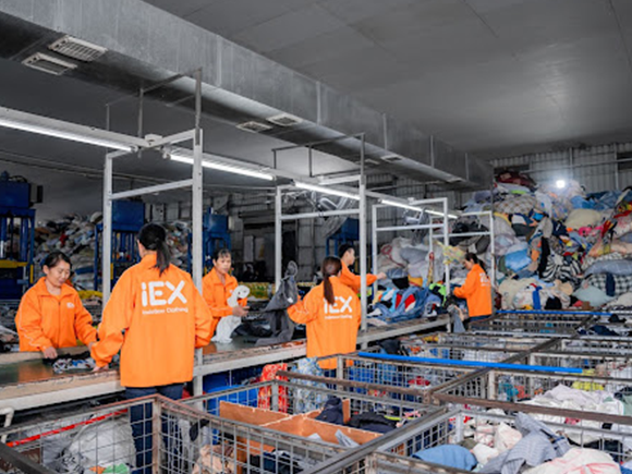 Workers doing inspection and sorting.