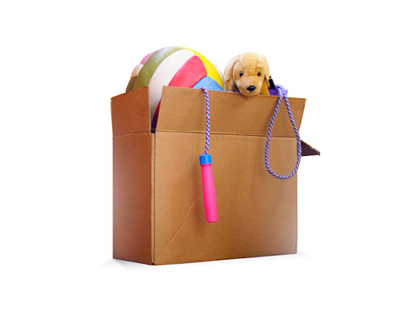 used toys in a box