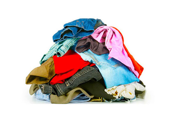 A pile of second hand clothes