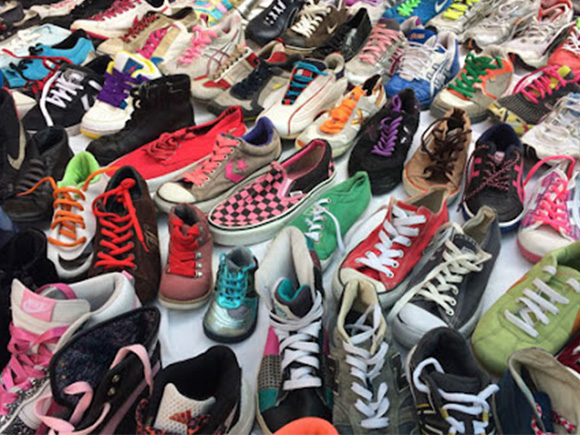 Handpicked Sorting used sports shoes