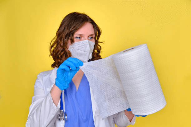 a doctor uses rags