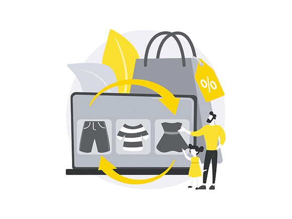 clothes trade in abstract concept illustration