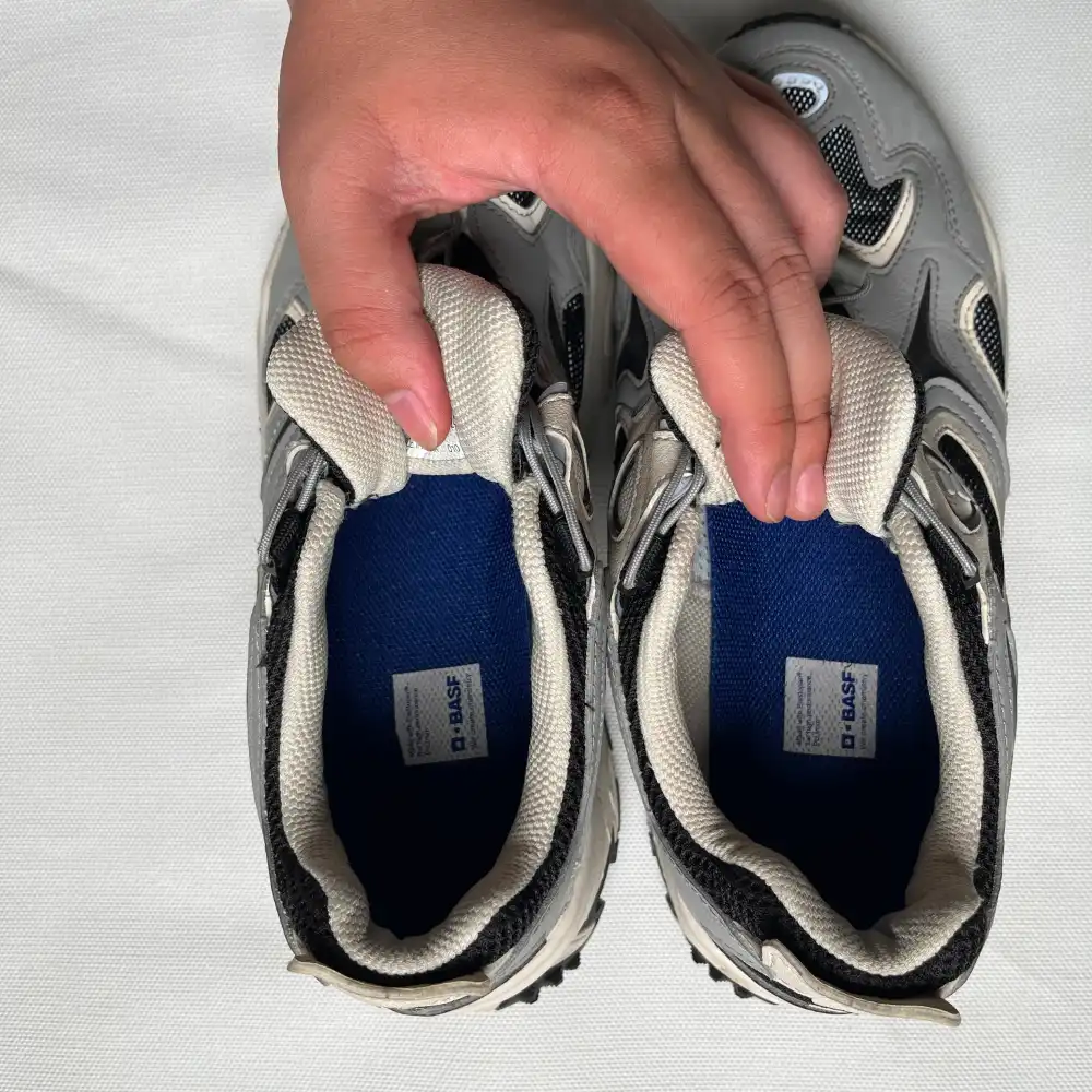 Inside of a pair of used shoes