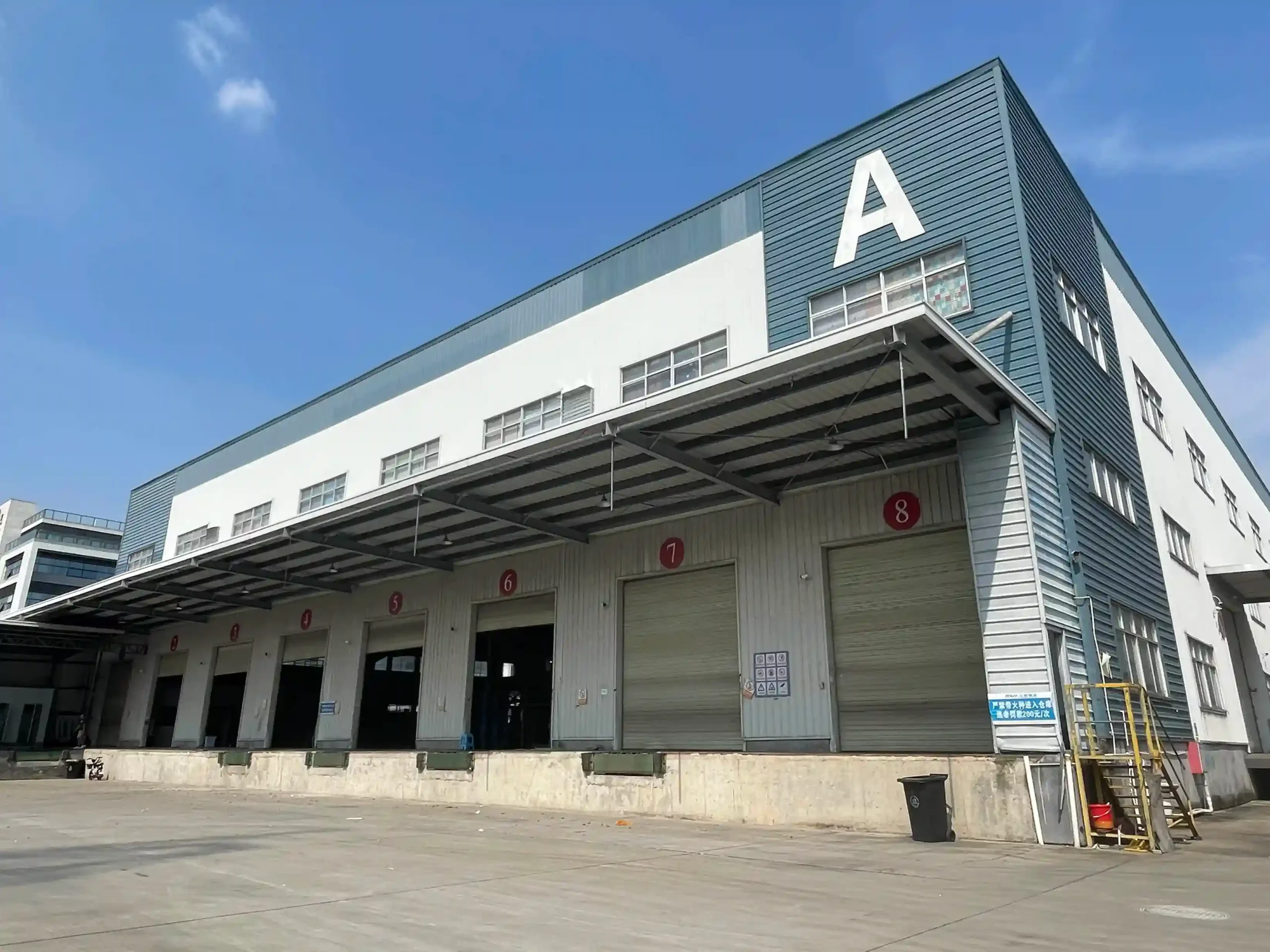 Used clothing bales stored inside the Indetexx warehouse