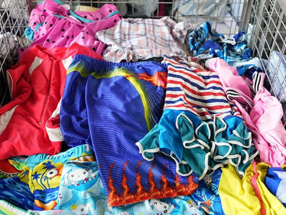 Quality Used Clothing Material Ready to Be Sorted in Basket