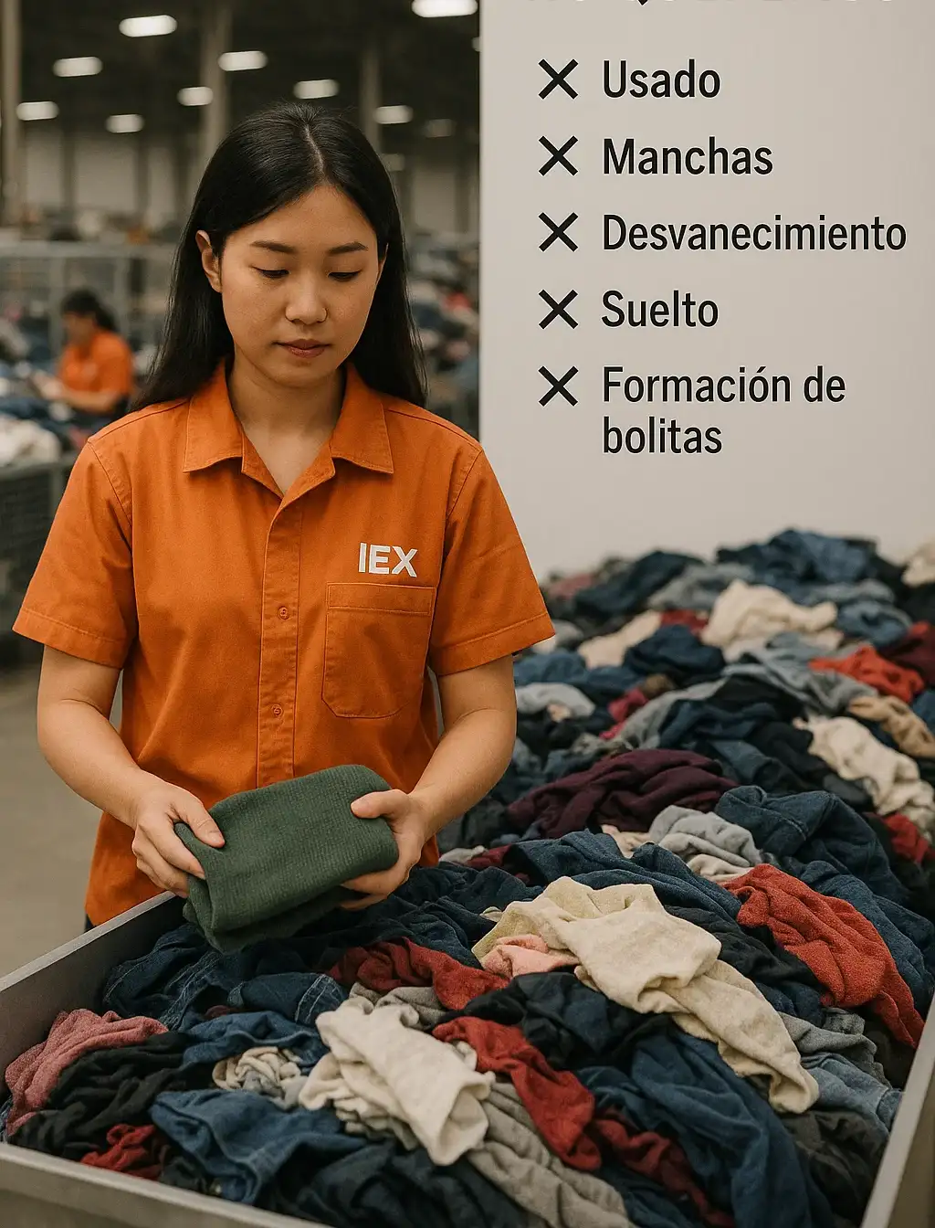Our workers carefully inspect each used clothing bale to avoid inferior items such as fading, pilling, tears, and more.