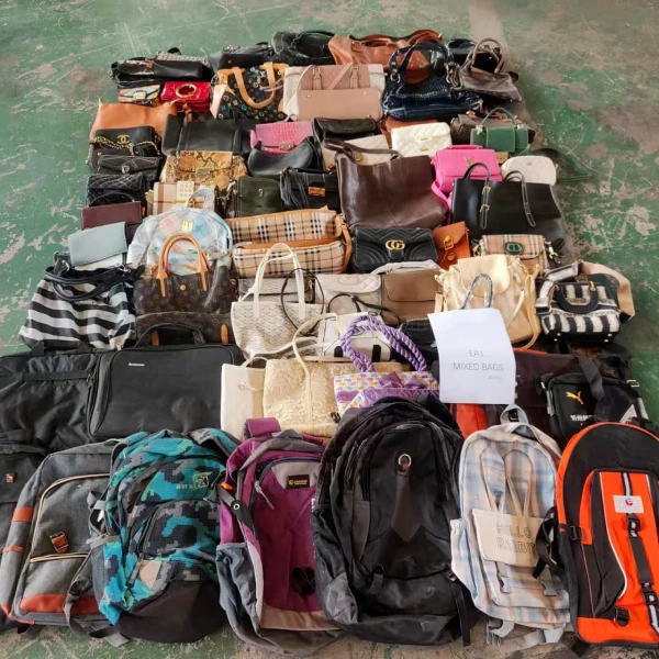 Diverse line of used bags
