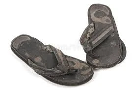 worn-out used slippers