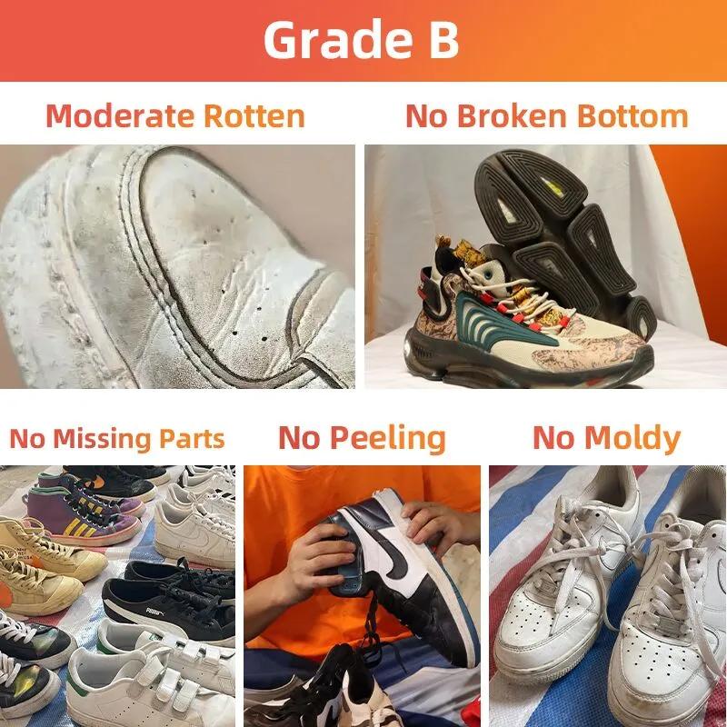 grade b mixed used shoes in bulk