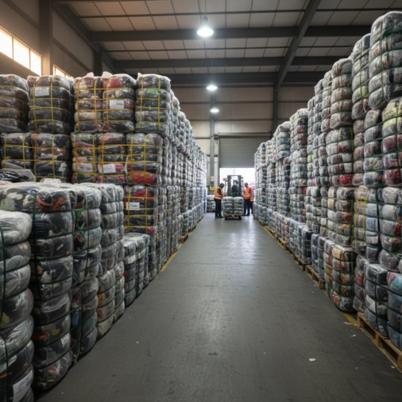 Inspecting and evaluating used clothing bale quality before committing to a full container purchase