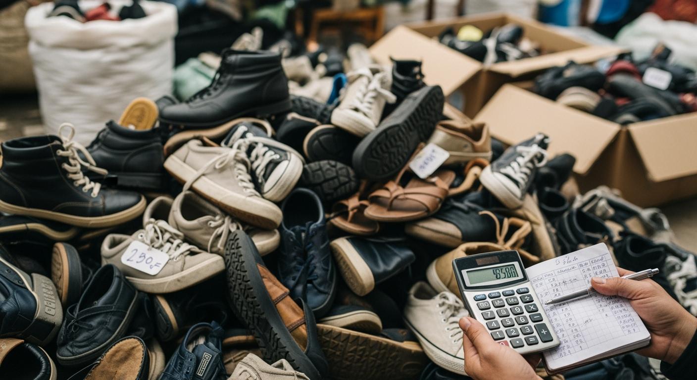 How much is a bulk of second hand mitumba shoes