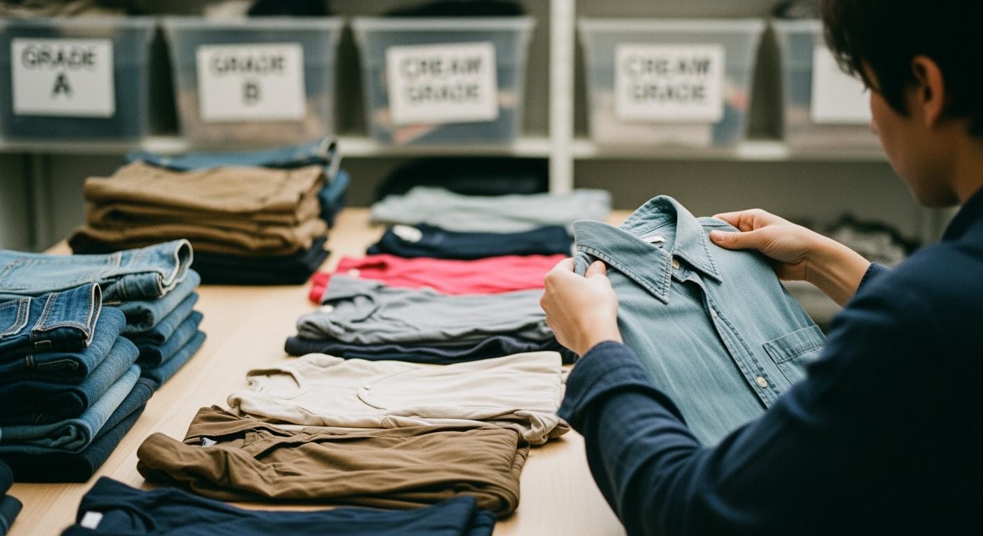 Step-by-Step Process of Cream Grade Used Clothing