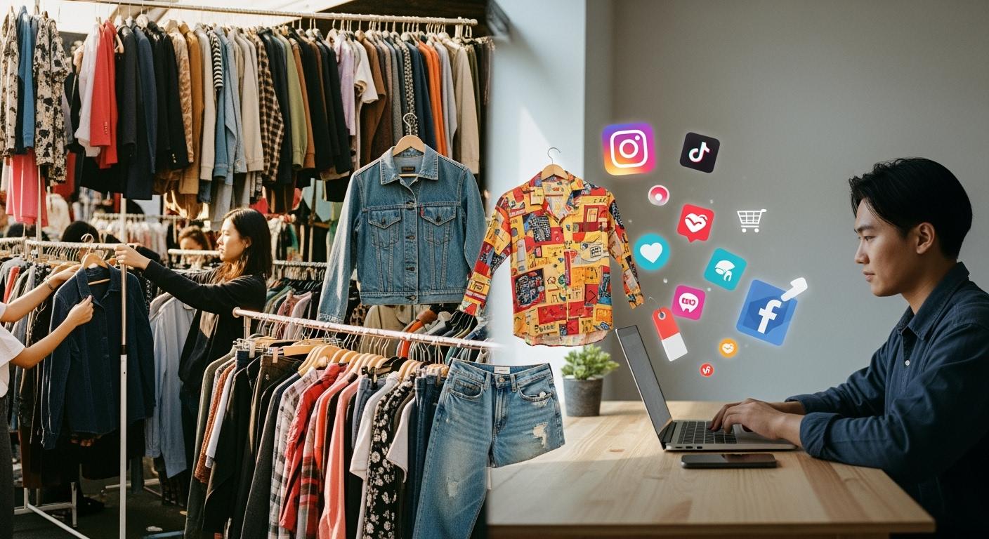 Offline vs Online: Selling Used Clothing in Markets, Shops and Social Media