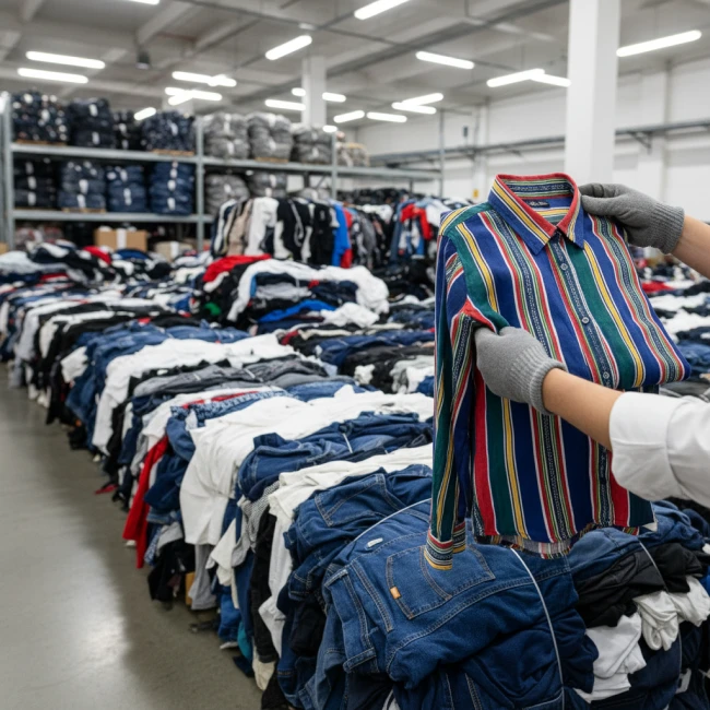 second hand clothes sorting