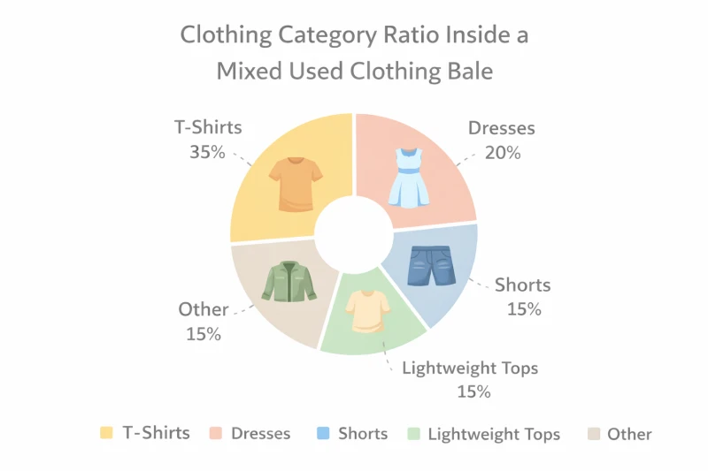 Clothing Category Ratio Inside a Mixed Used Clothing Bale