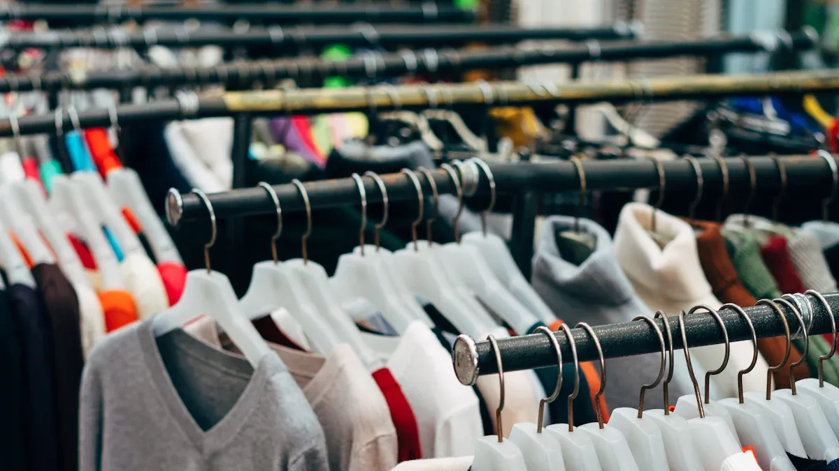 Retail clothing racks for assortment and store-fit planning