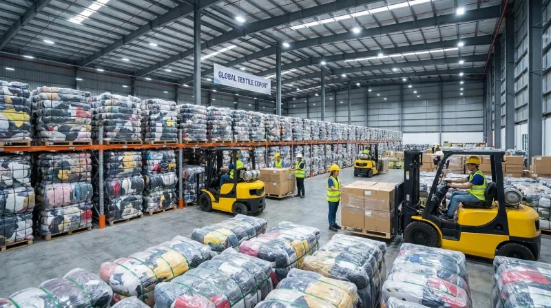 second hand clothing bale warehouse