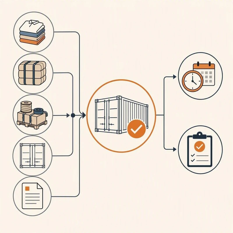 Editorial VGM diagram linking weight sources to booking cut-off