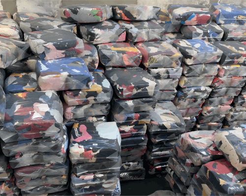 sealed bales of rags